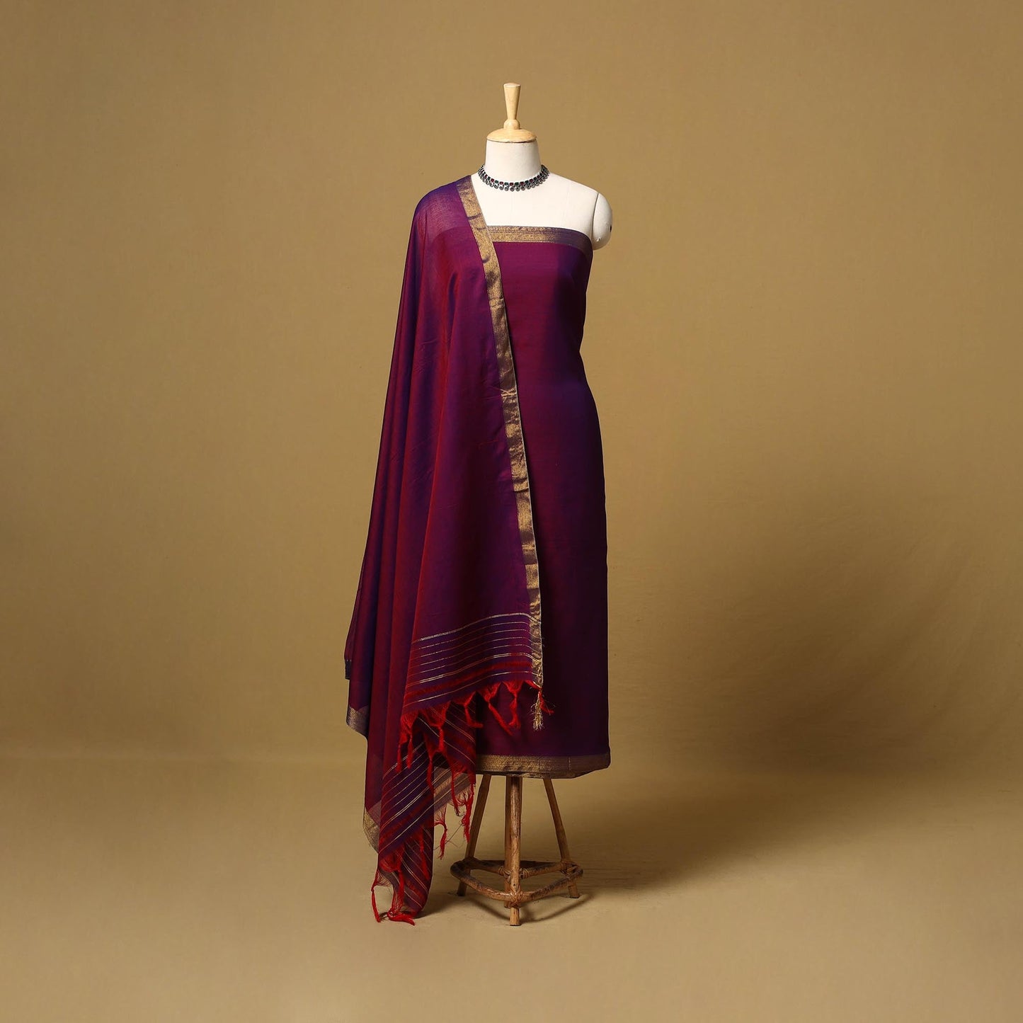 Dharwad cotton 3pc unstitched dress material with border 20