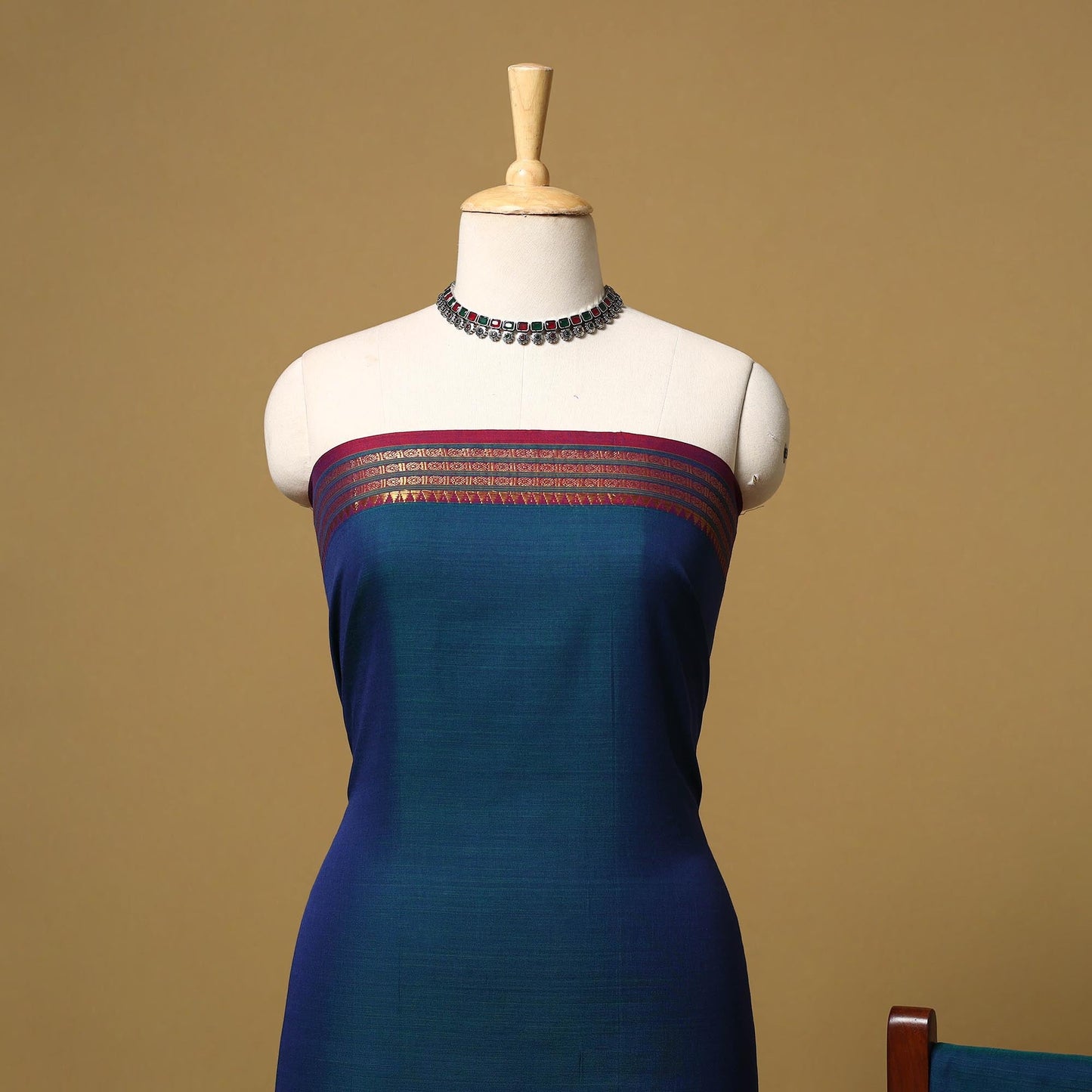 Dharwad cotton 3pc unstitched dress material with border 24