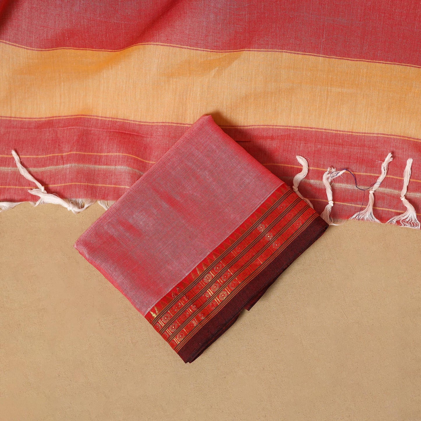 Dharwad cotton 3pc unstitched dress material with border 26