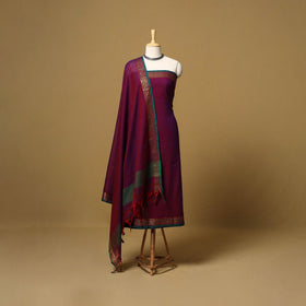 Dharwad cotton 3pc unstitched dress material with border 27