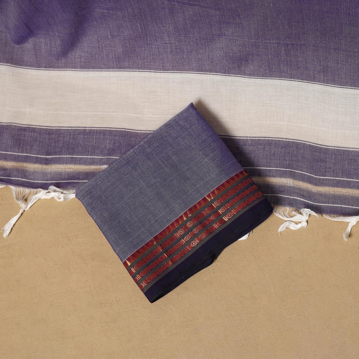 Dharwad cotton 3pc unstitched dress material with border 28