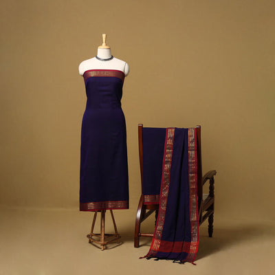 Dharwad cotton 3pc unstitched dress material with border 30