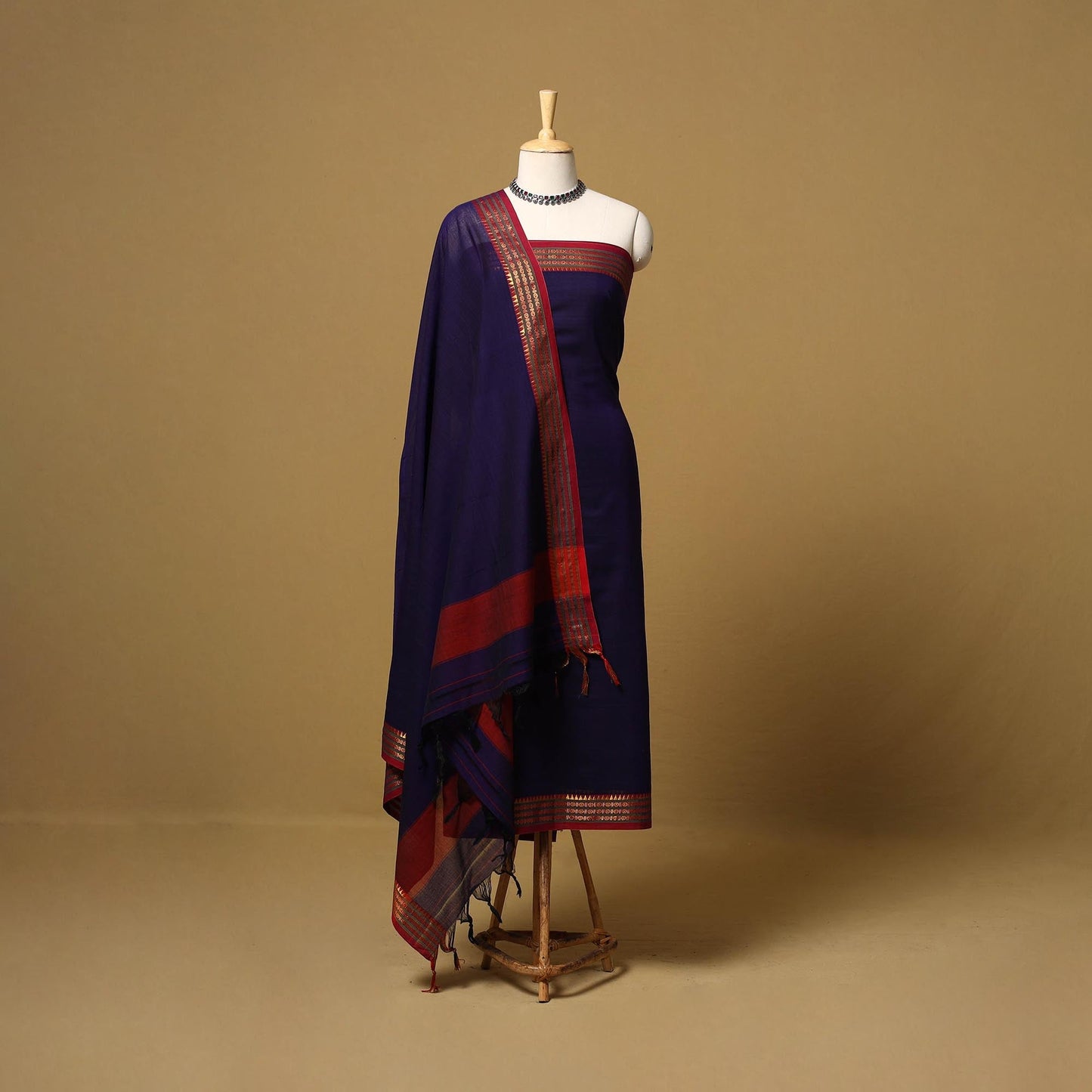 Dharwad cotton 3pc unstitched dress material with border 30