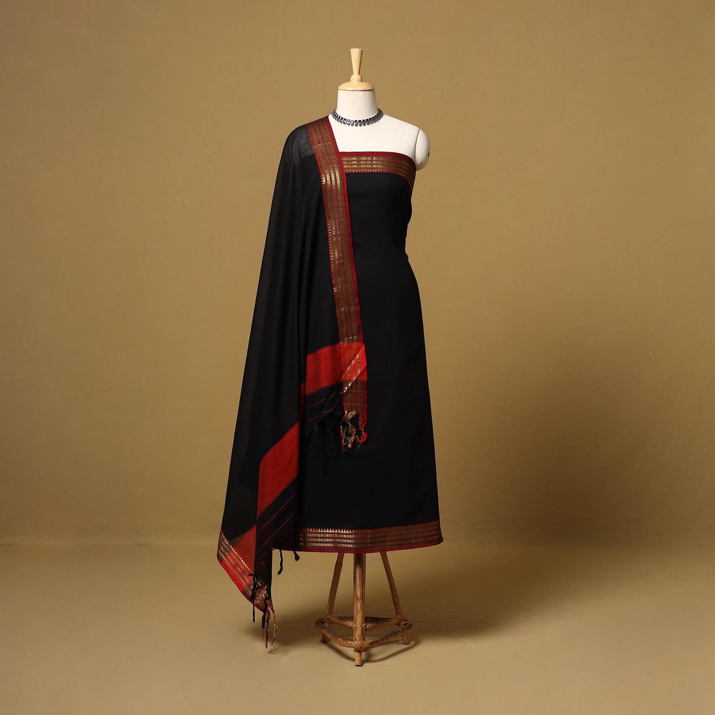 Dharwad cotton 3pc unstitched dress material with border 31