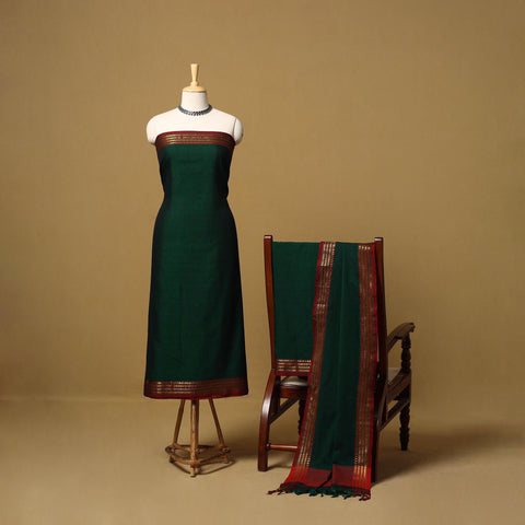 Dharwad cotton 3pc unstitched dress material with border 32