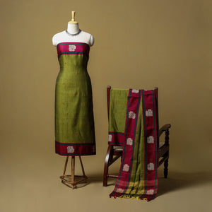 Dharwad cotton 3pc unstitched dress material with border 33