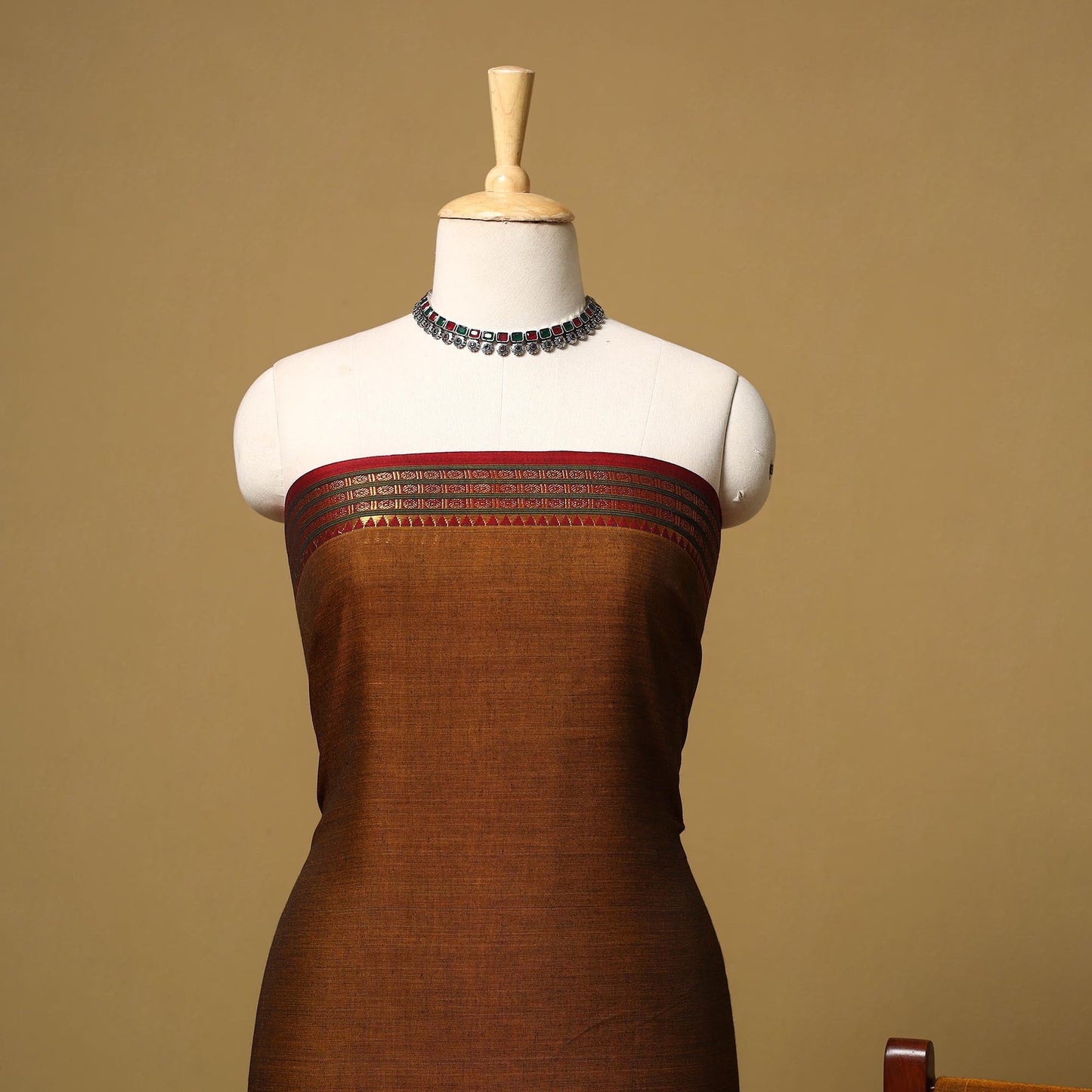 Dharwad cotton 3pc unstitched dress material with border 33