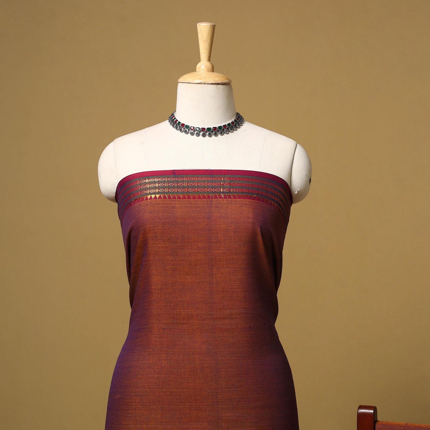 Dharwad cotton 3pc unstitched dress material with border 34