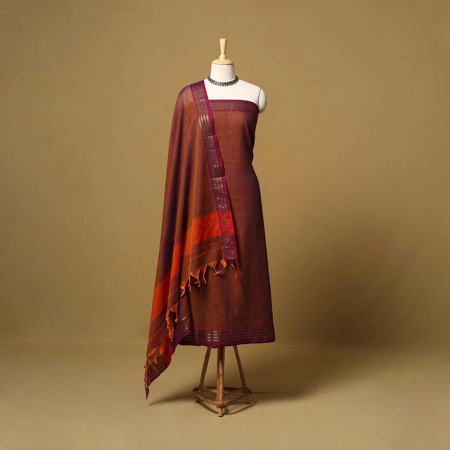 Dharwad cotton 3pc unstitched dress material with border 34