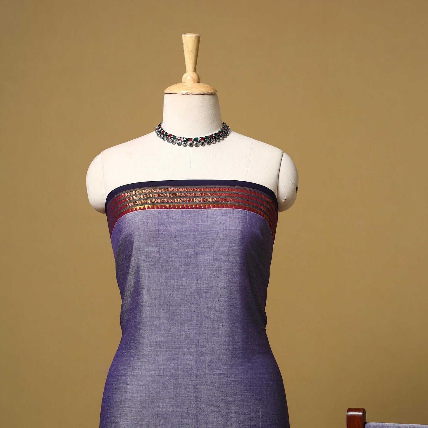 Dharwad cotton 3pc unstitched dress material with border 35