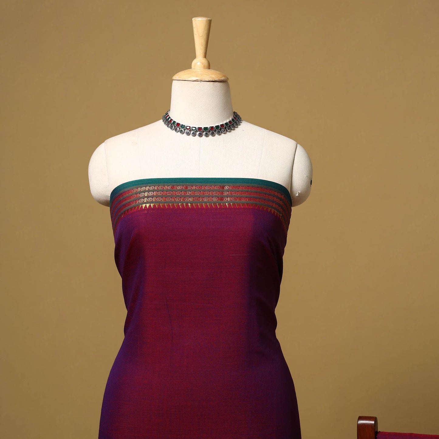 Dharwad cotton 3pc unstitched dress material with border 36