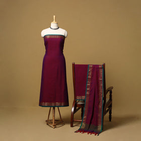 Dharwad cotton 3pc unstitched dress material with border 36