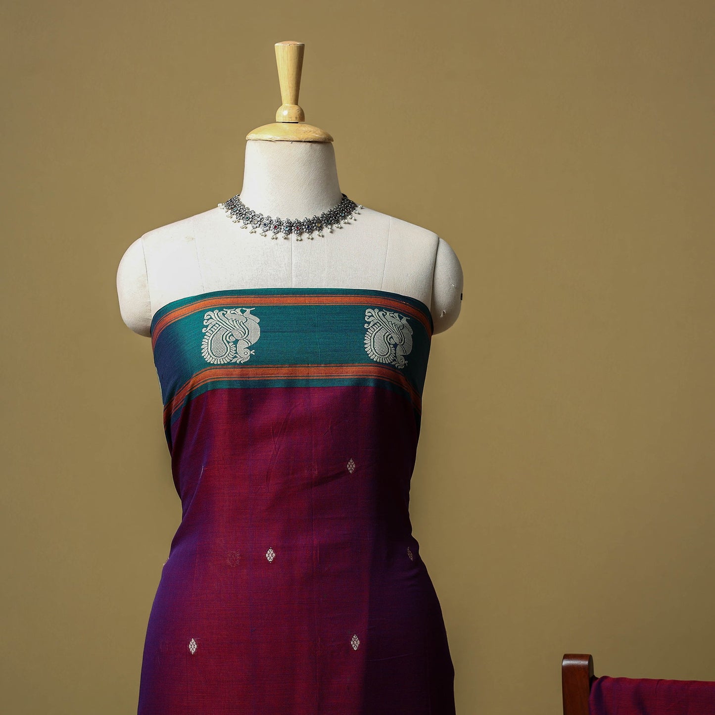 Dharwad cotton 3pc unstitched dress material with border 37