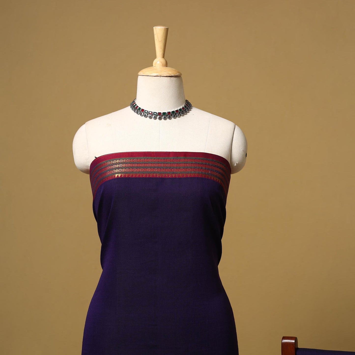 Dharwad cotton 3pc unstitched dress material with border 37