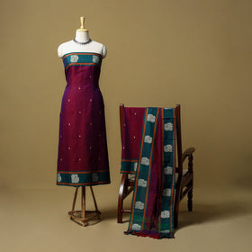 Dharwad cotton 3pc unstitched dress material with border 37