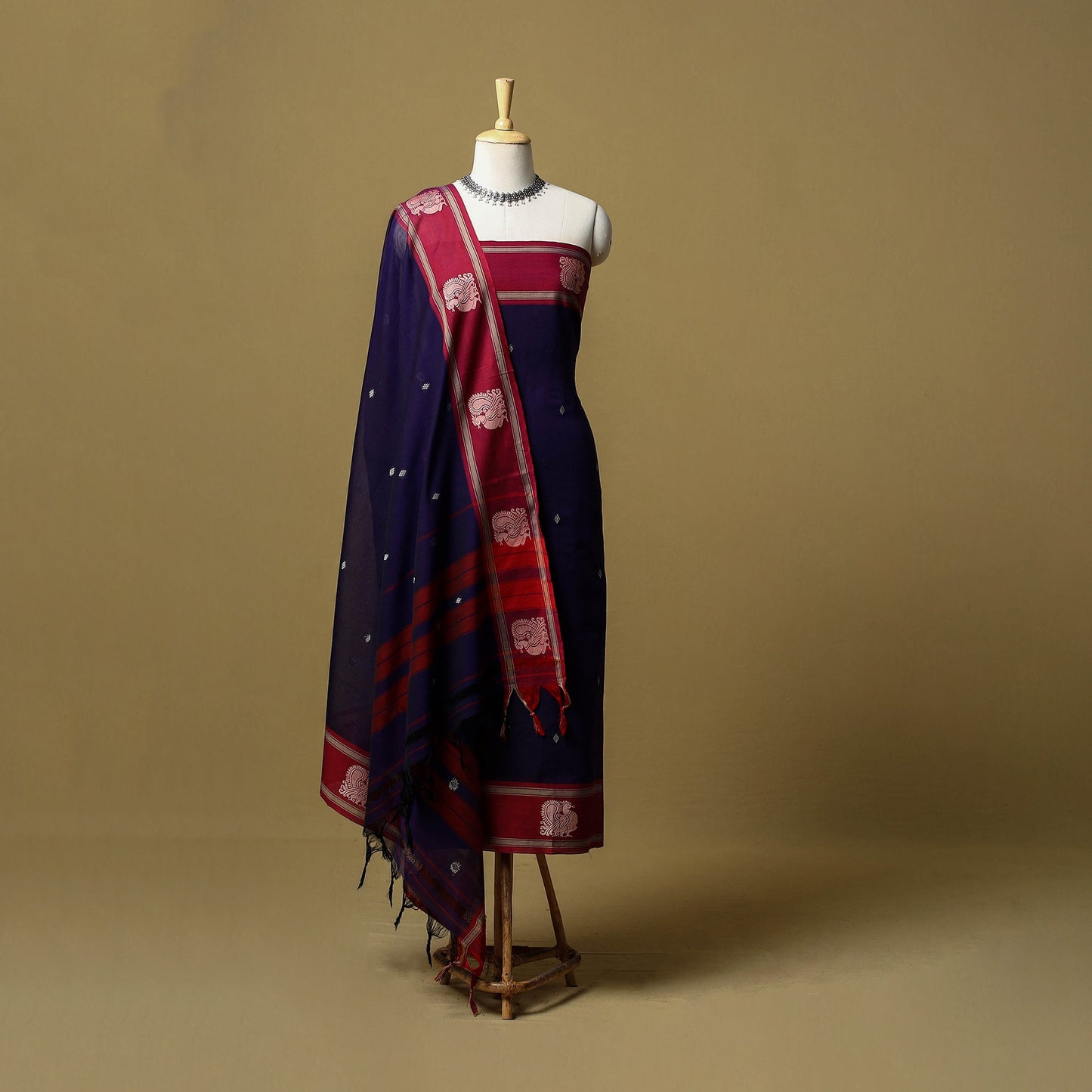 Dharwad cotton 3pc unstitched dress material with border 38