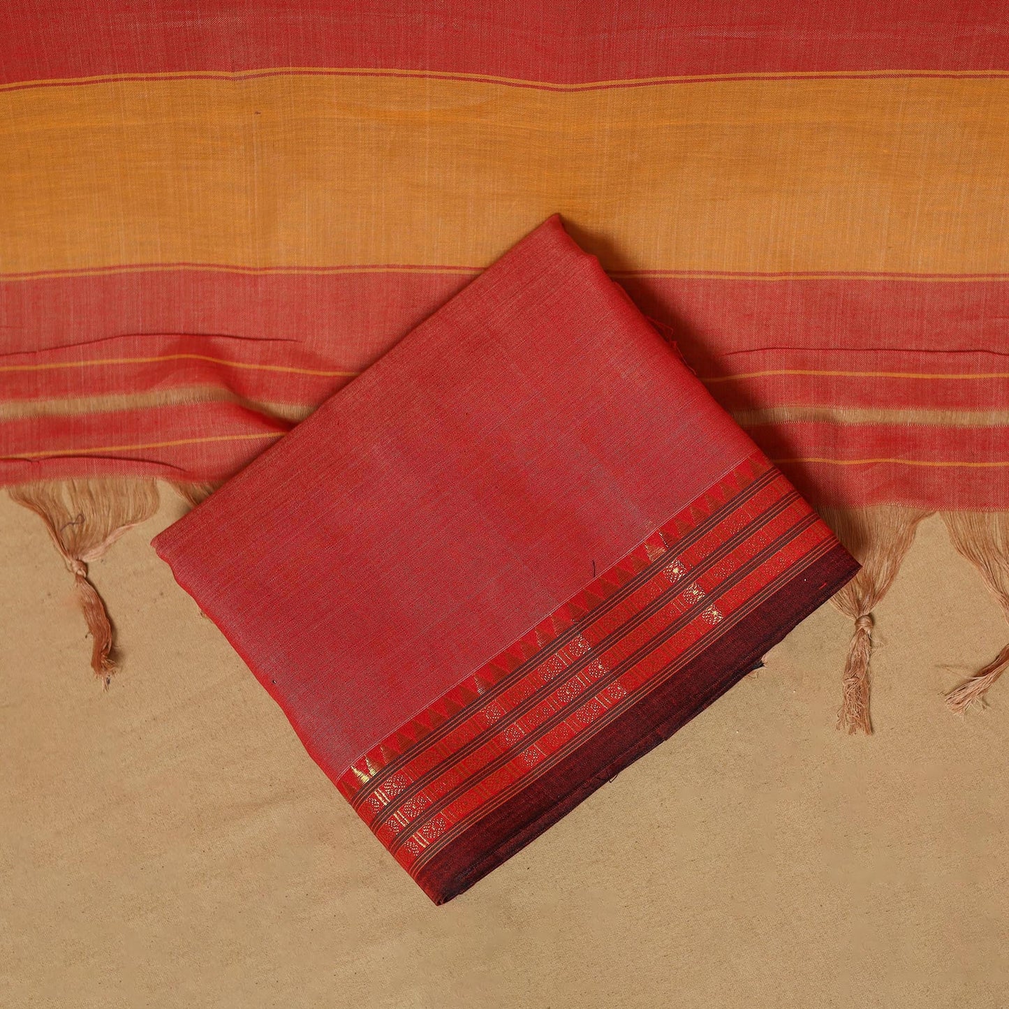 Dharwad cotton 3pc unstitched dress material with border 38