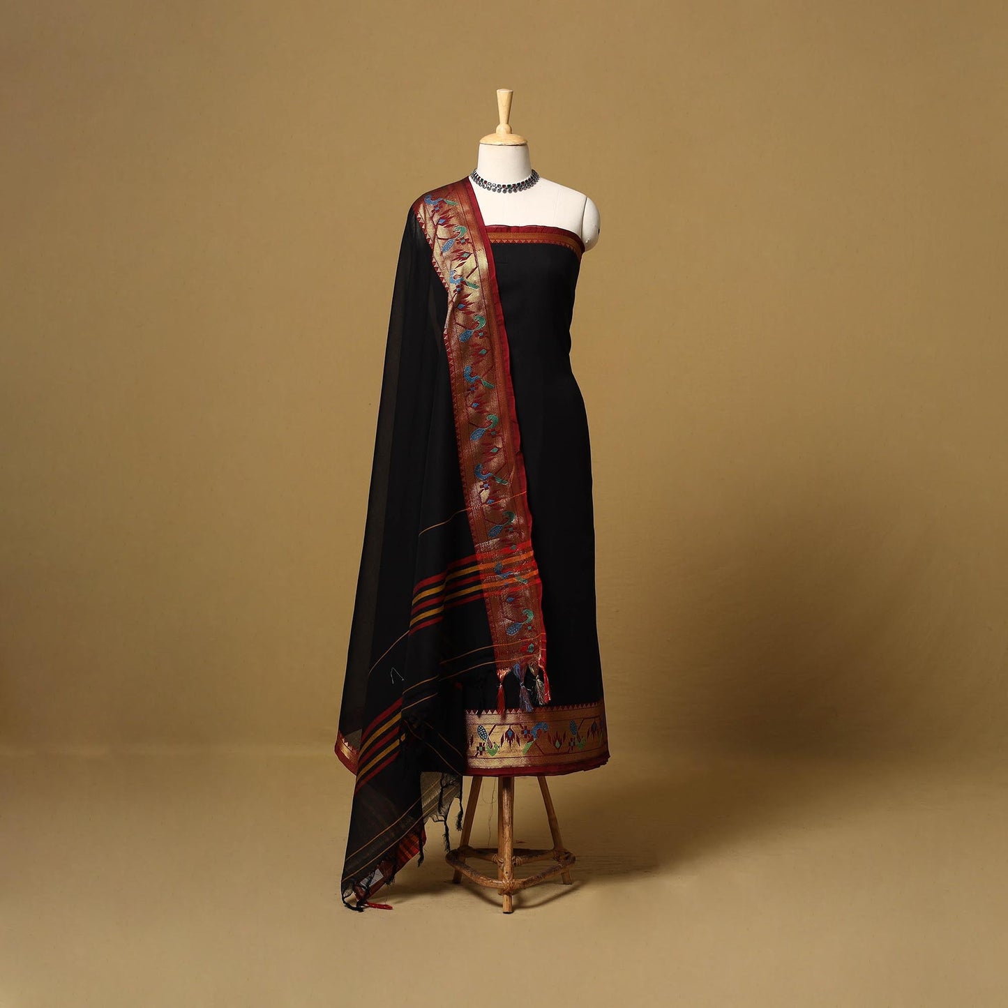 Dharwad cotton 3pc unstitched dress material with border 39