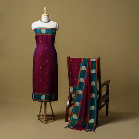 Dharwad cotton 3pc unstitched dress material with border 40