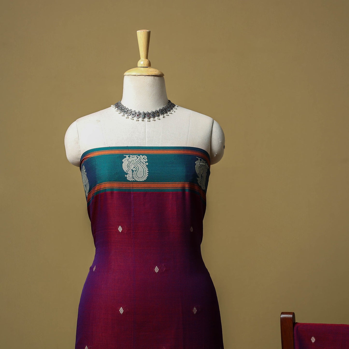 Dharwad cotton 3pc unstitched dress material with border 40