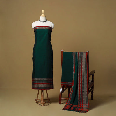 Dharwad cotton 3pc unstitched dress material with border 41