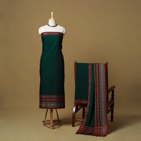 Dharwad cotton 3pc unstitched dress material with border 41