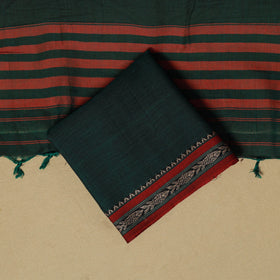 Dharwad cotton 3pc unstitched dress material with border 41