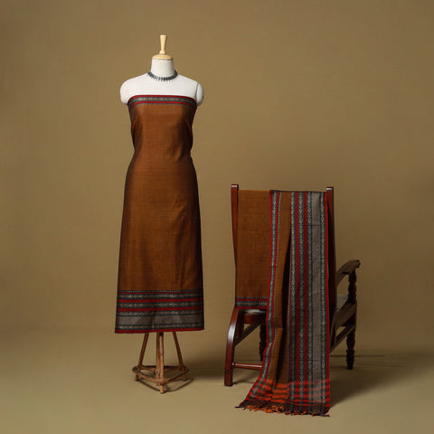 Dharwad cotton 3pc unstitched dress material with border 42