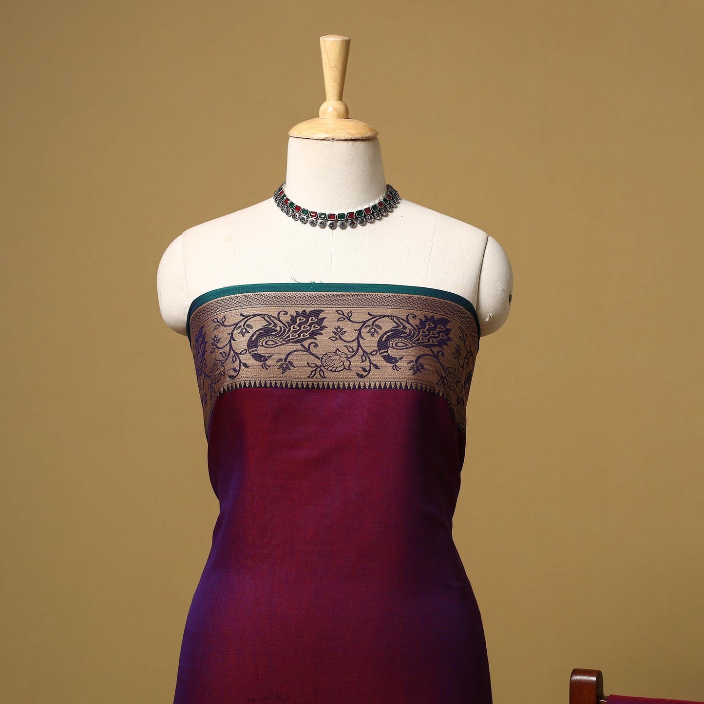 Dharwad cotton 3pc unstitched dress material with border 42