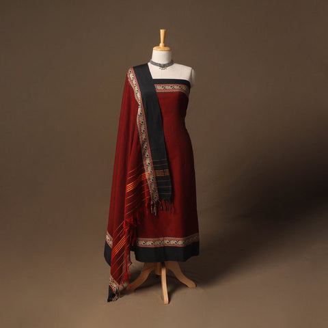 Dharwad cotton 3pc unstitched dress material with border 43