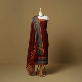 Dharwad cotton 3pc unstitched dress material with border 44