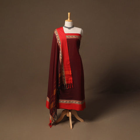 Dharwad cotton 3pc unstitched dress material with border 44