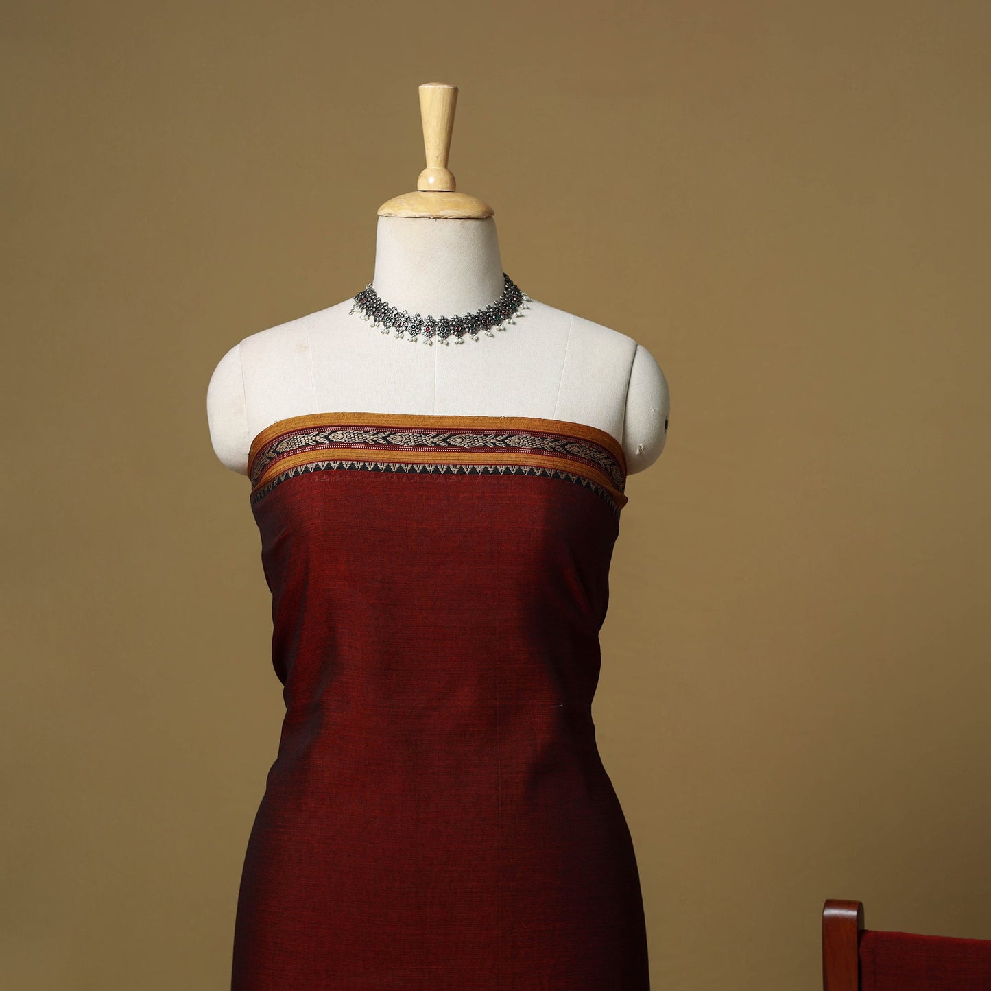 Dharwad cotton 3pc unstitched dress material with border 44