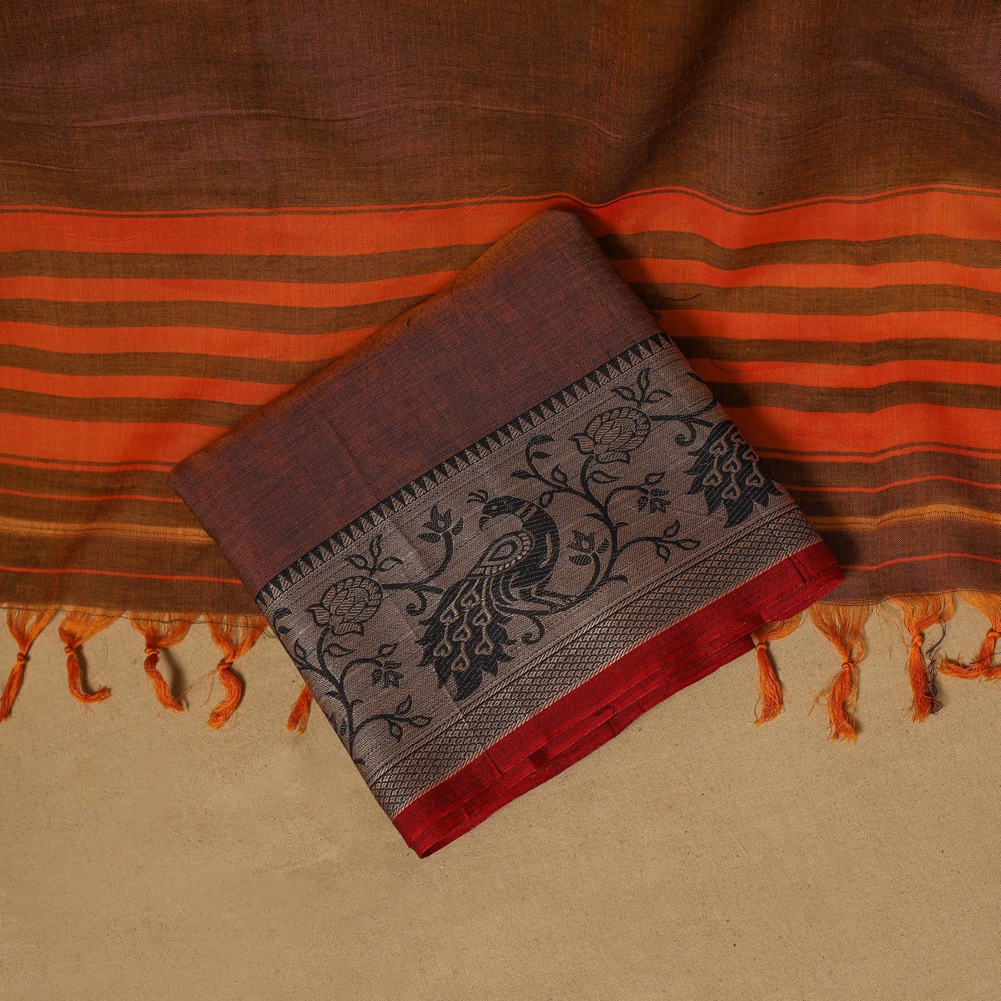 Dharwad cotton 3pc unstitched dress material with border 45