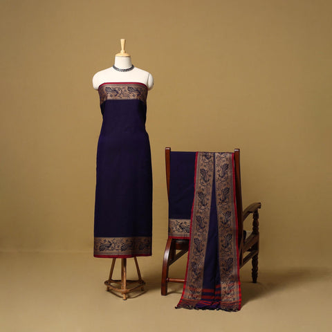 Dharwad cotton 3pc unstitched dress material with border 46