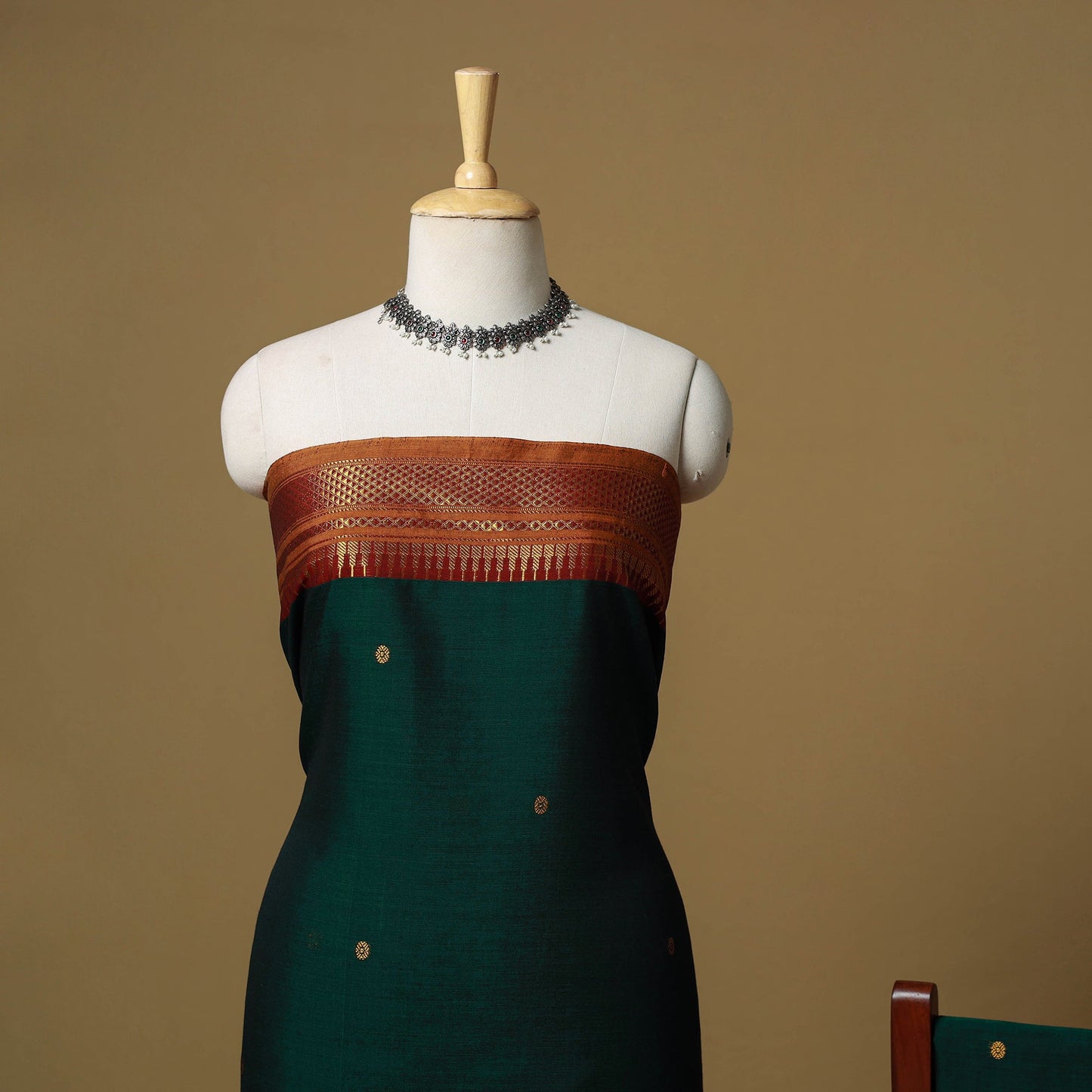 Dharwad cotton 3pc unstitched dress material with border 47