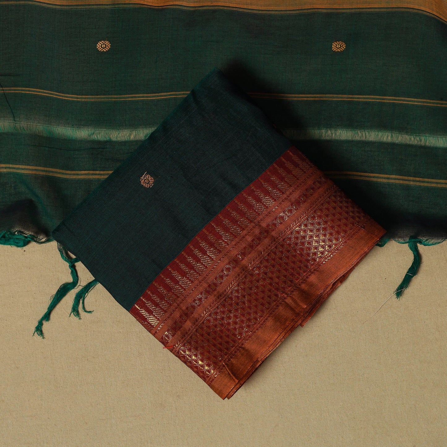 Dharwad cotton 3pc unstitched dress material with border 47