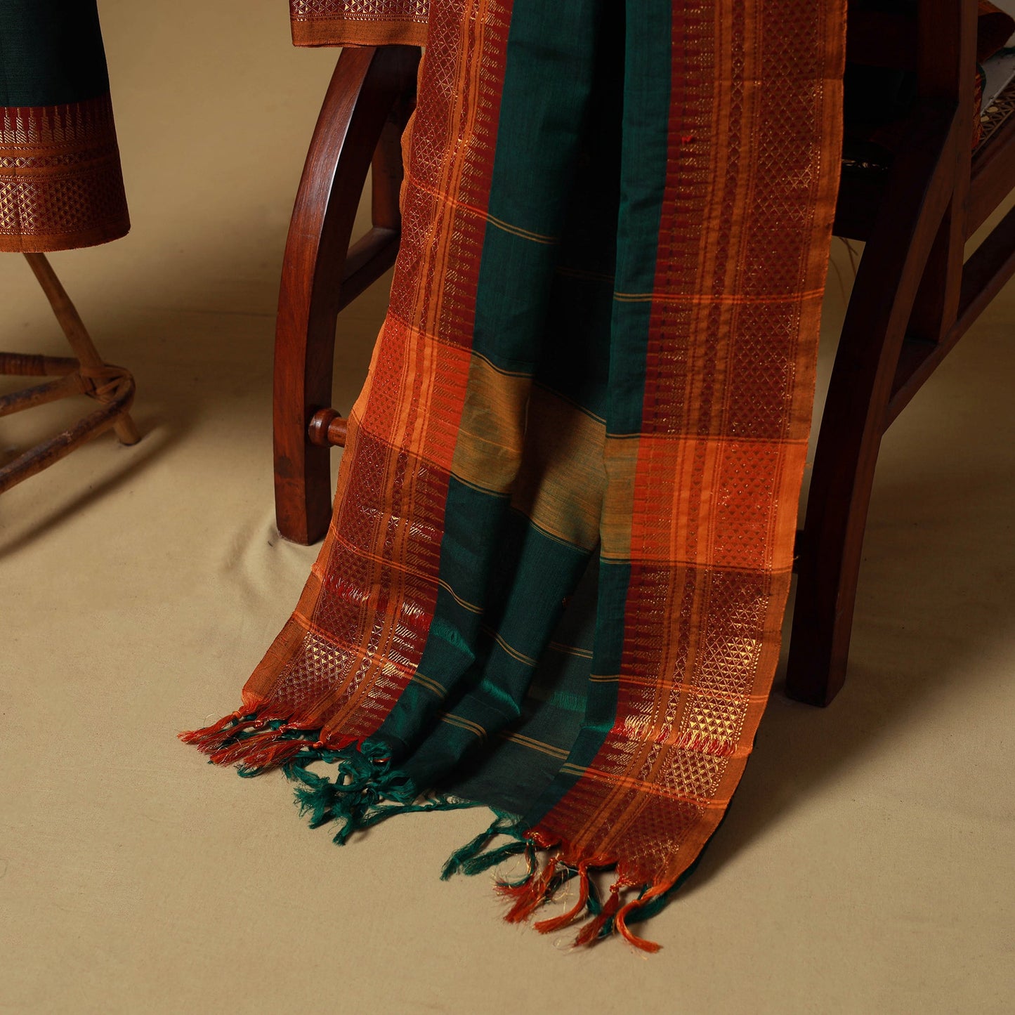 Dharwad cotton 3pc unstitched dress material with border 47