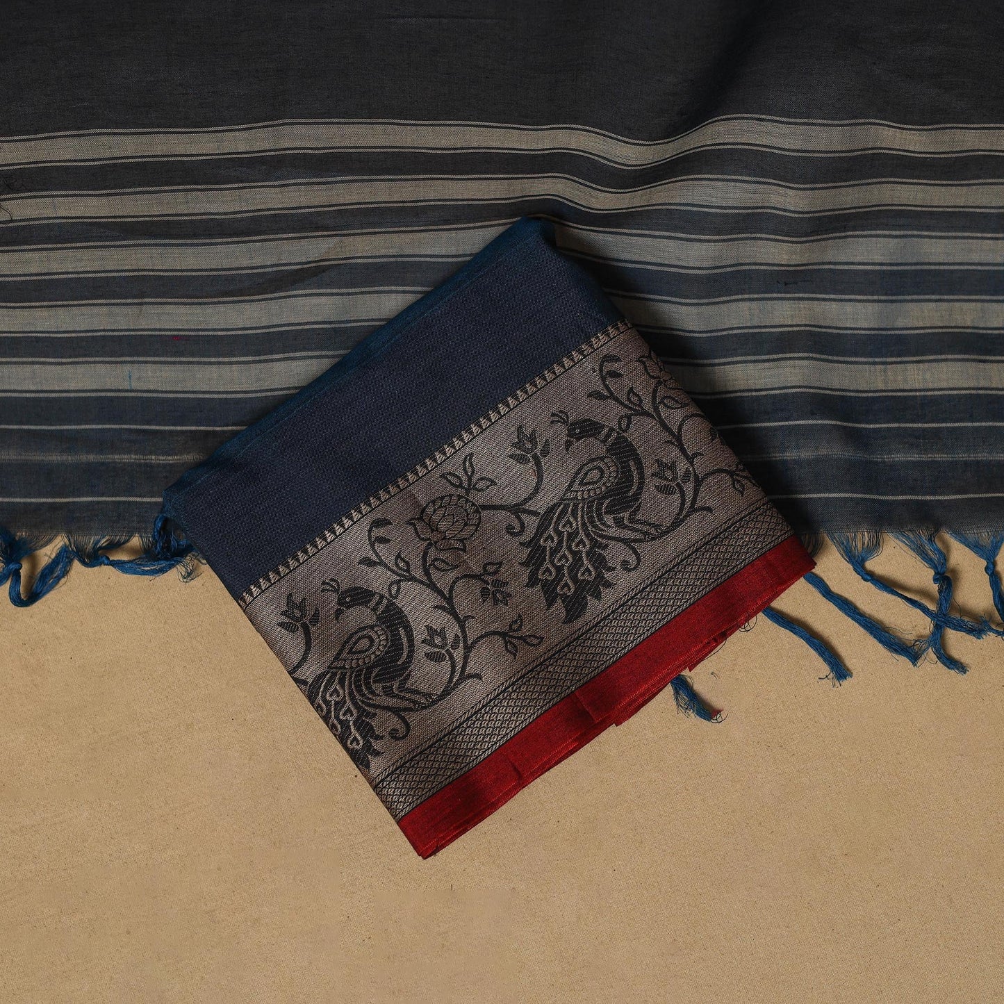 Dharwad cotton 3pc unstitched dress material with border 47