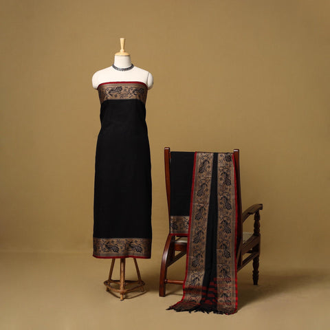 Dharwad cotton 3pc unstitched dress material with border 48