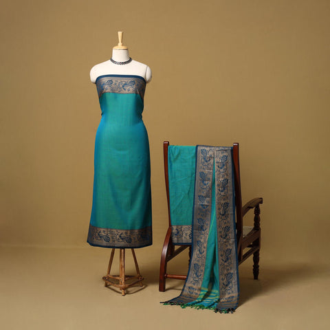 Dharwad cotton 3pc unstitched dress material with border 49