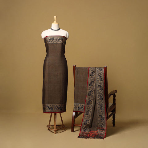 Dharwad cotton 3pc unstitched dress material with border 50