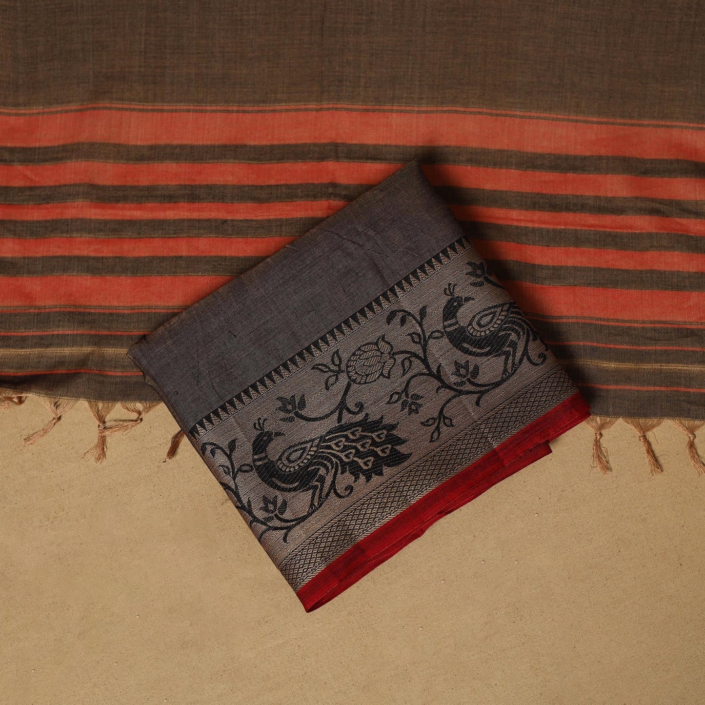 Dharwad cotton 3pc unstitched dress material with border 50