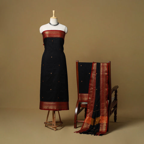 Dharwad cotton 3pc unstitched dress material with border 50