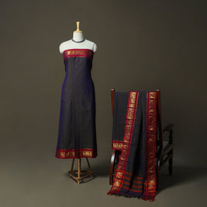 Dharwad cotton 3pc unstitched dress material with border 51