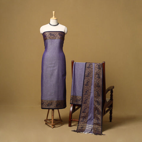 Dharwad cotton 3pc unstitched dress material with border 51