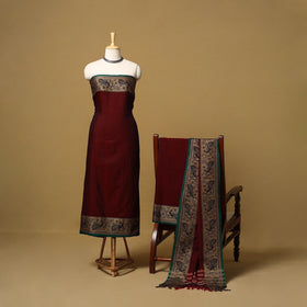 Dharwad cotton 3pc unstitched dress material with border 52