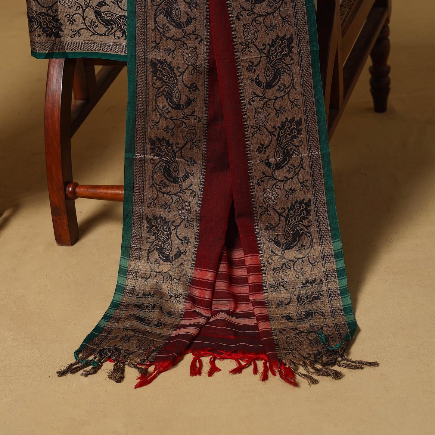 Dharwad cotton 3pc unstitched dress material with border 52