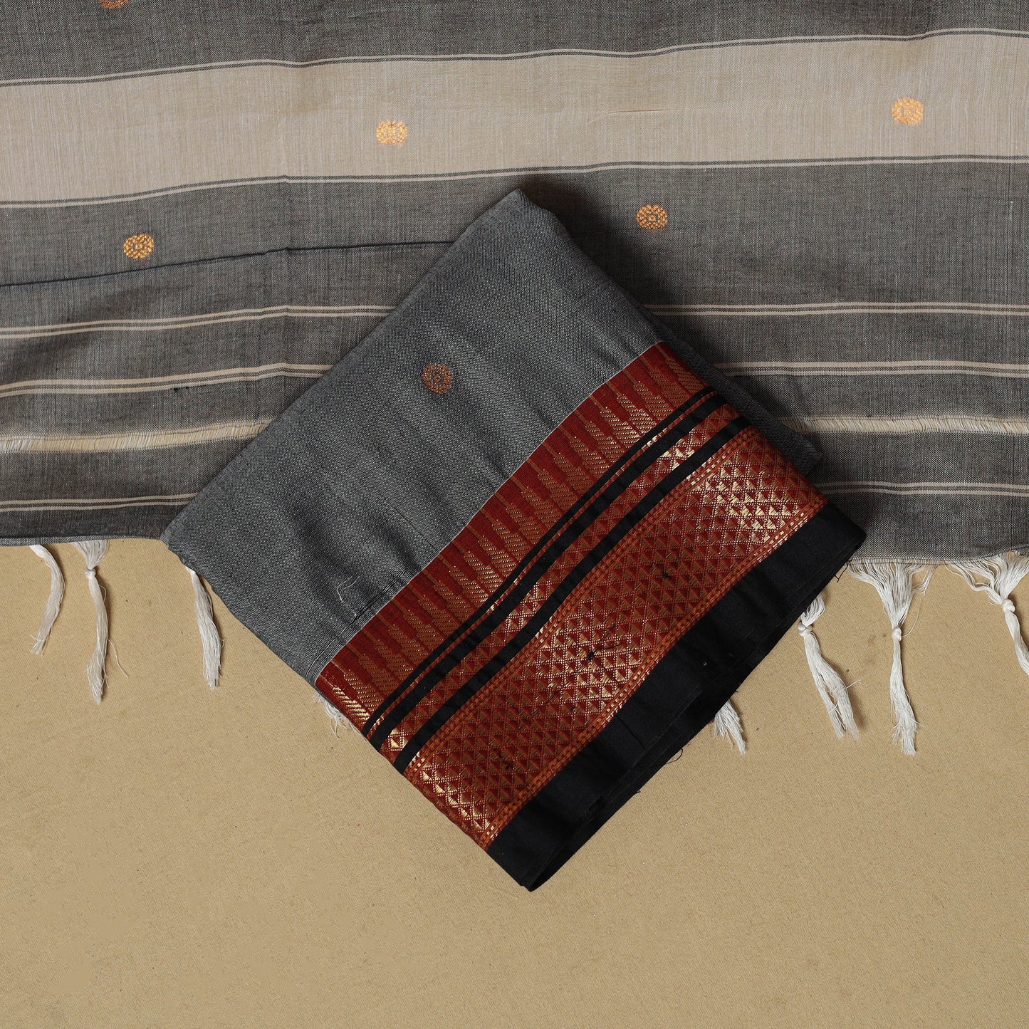 Dharwad cotton 3pc unstitched dress material with border 53