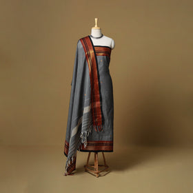 Dharwad cotton 3pc unstitched dress material with border 53